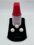 Ultimate Beer Pong Package, consisting of 22 red solo cups and 4 white balls