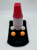 Ultimate Beer Pong Package, consisting of  22 red solo cups and 4 balls of your color